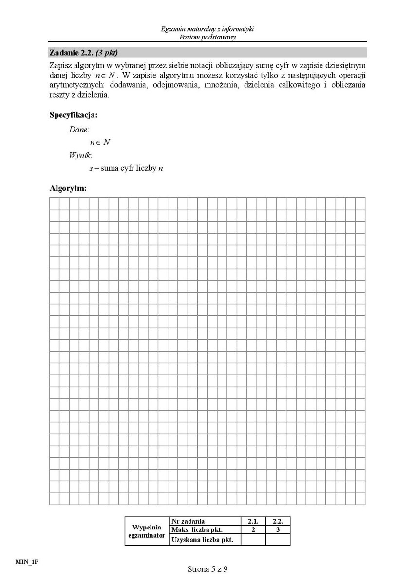 Stara matura 2016: INFORMATYKA podstawowa [ARKUSZ CKE,...