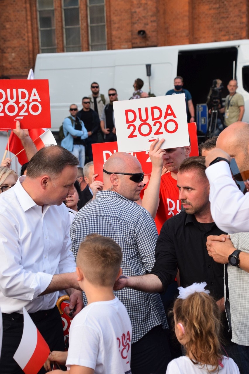Prezydent Polski Andrzej Duda na wiecu wyborczym w kampanii...