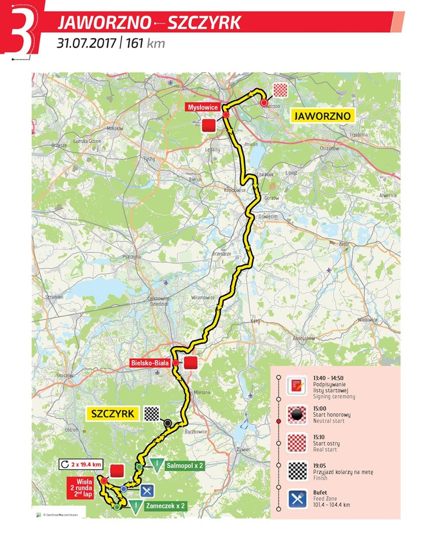 TOUR DE POLOGNE 2017: BIELSKO BIAŁA, SZCZYRK [TRASA, GODZINY PRZEJAZDU TDP 2017 BIELSKO-BIAŁA]