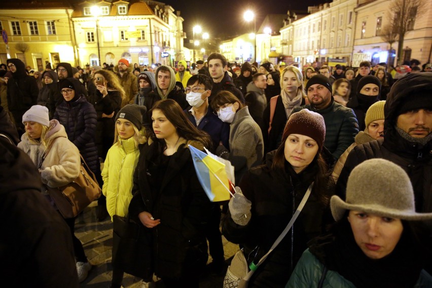 Lublin. Protest „Solidarni z Ukrainą” w centrum miasta. Zobacz zdjęcia