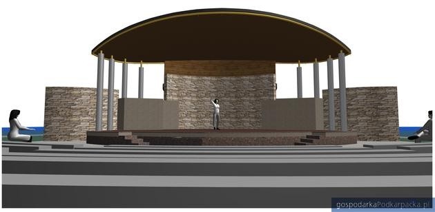 Wizualizacja rozbudowanego amfiteatru w niżańskim parku