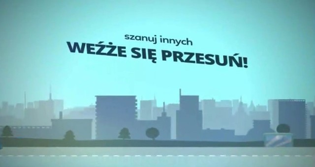 Screen z filmu, który prezentowany jest na ekranach w komunikacji miejskiej w Krakowie