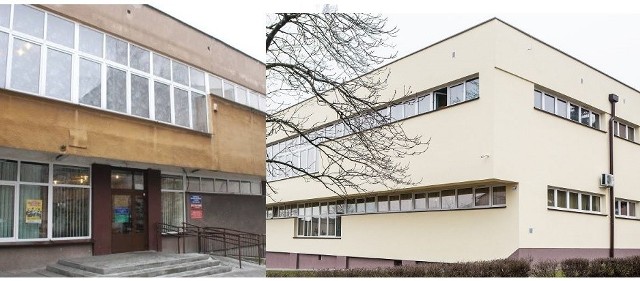 Biblioteka dawnej (z lewej) i po remoncie (po prawej).