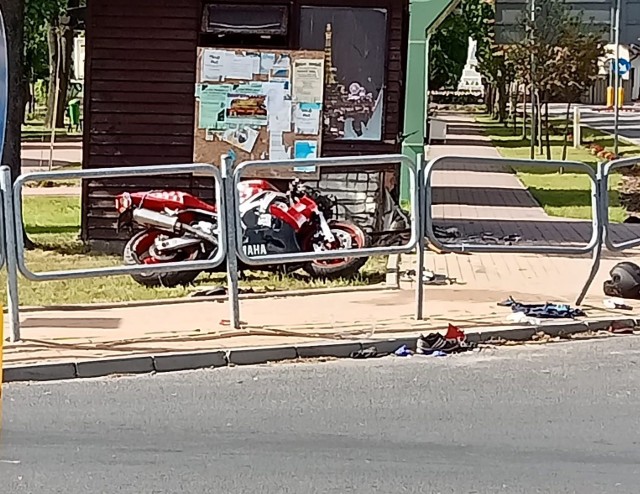 Wypadek motocyklisty w Głowaczowie.