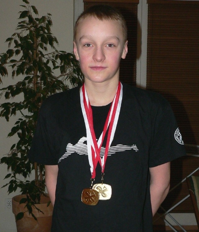 Jakub Fedorowicz z Wodnika Radom zdobył dwa złote medale mistrzostw Polski juniorów młodszych do lat 13.