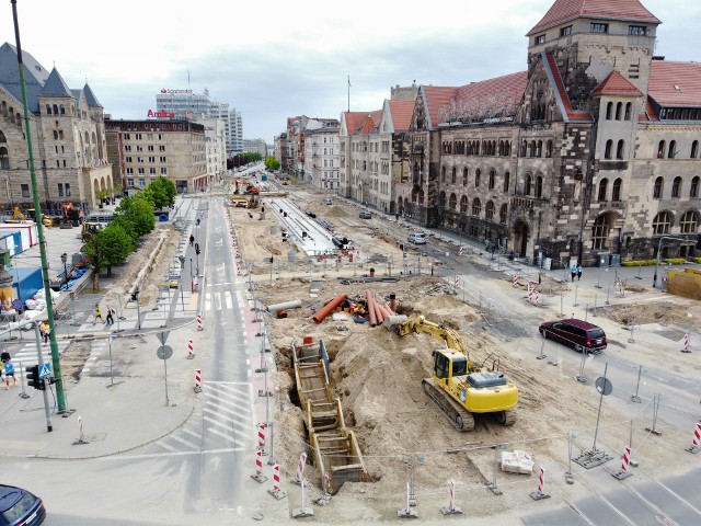 Ulica Święty Marcin w Poznaniu w remoncie.Zobacz zdjęcia z lotu ptaka --->>>