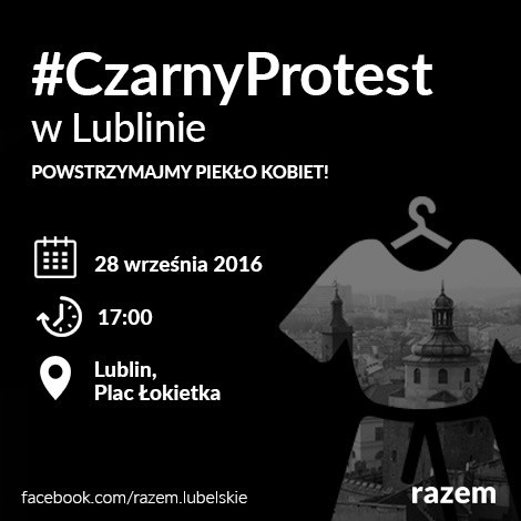 Czarny Protest w Lublinie. Zaprotestują przeciwko zaostrzeniu przepisów aborcyjnych