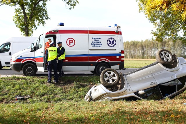 Miejsce wypadku na DK 12 w miejscowości Kiedrzyn koło Radomia.