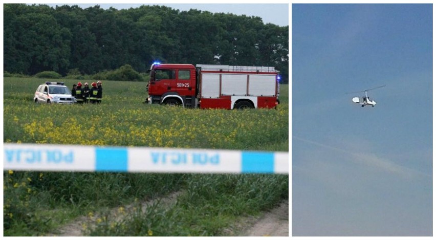 Znicze w miejscu katastrofy śmigłowca koło Wrocławia. Przyczyny bada komisja wypadków lotniczych
