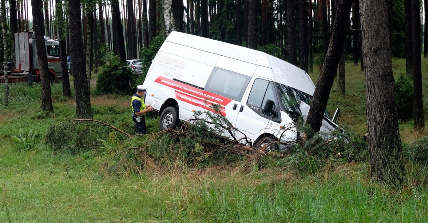 Wypadek na drodze krajowej nr 22 niedaleko Gutowca 9.07.2021 r. Cztery osoby zostały ranne