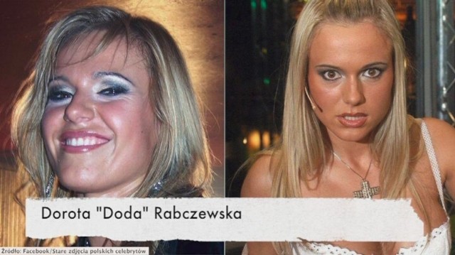 Tak kiedyś wyglądała Dorota Rabczewska, czyli Doda (po lewej), a tak wygląda dziś (po prawej)