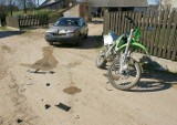 Tybory Uszyńskie. Wypadek motocyklisty. Kierująca audi najechała na kawasaki (zdjęcia)