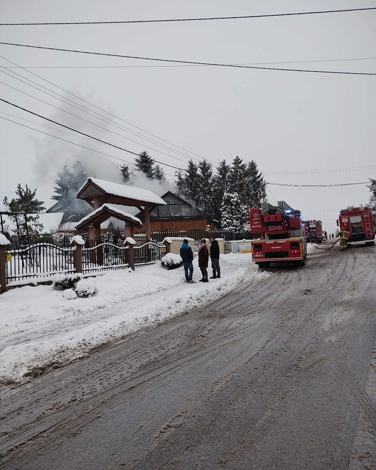 Pożar drewnianego domu w Liszkach