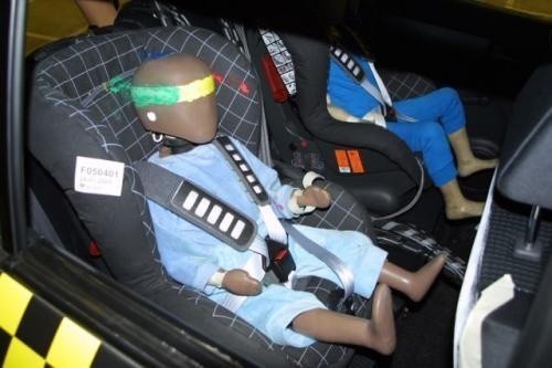 Fot. Euro-NCAP: Manekiny imitujące dzieci mają parametry...