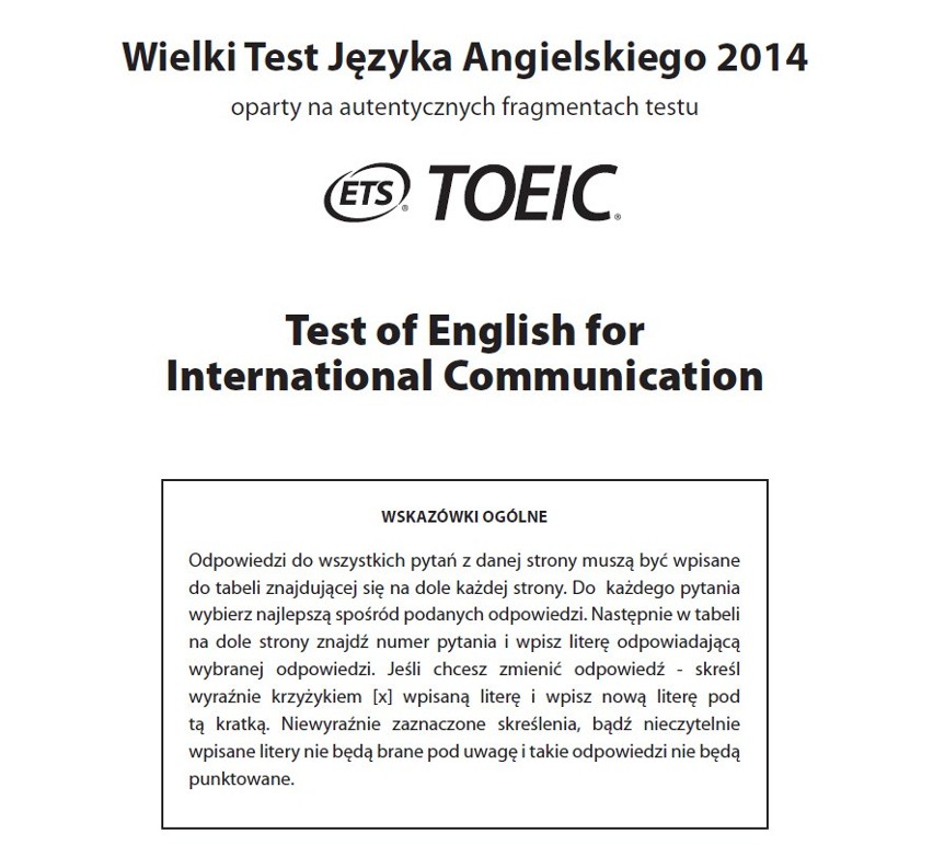 Wielki Test Języka Angielskiego w Gdyni. Sprawdź się. Rozwiąż test! [TOEIC, ARKUSZE, ODPOWIEDZI]