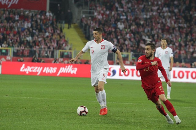 11102018 chorzow mecz reprezentacji polska portugalia na stadion slaski nz robert lewandowskiarkadiusz gola   polska press