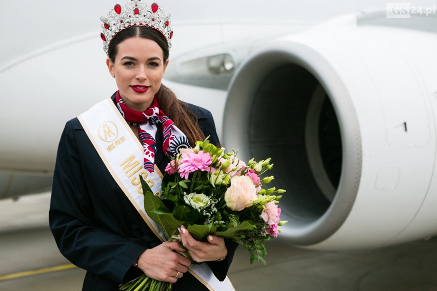 Miss Polski 2018 - Olga Buława ze Świnoujścia - na lotnisku w Goleniowie [ZDJĘCIA]