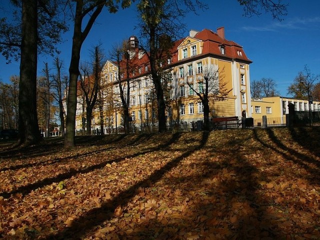 Siedziba ogólniaka i gimnazjum została wybudowana w 1914 r. jak szkoła ludowa. W czasie pierwszej wojny stacjonowali w niej niemieccy żołnierze.