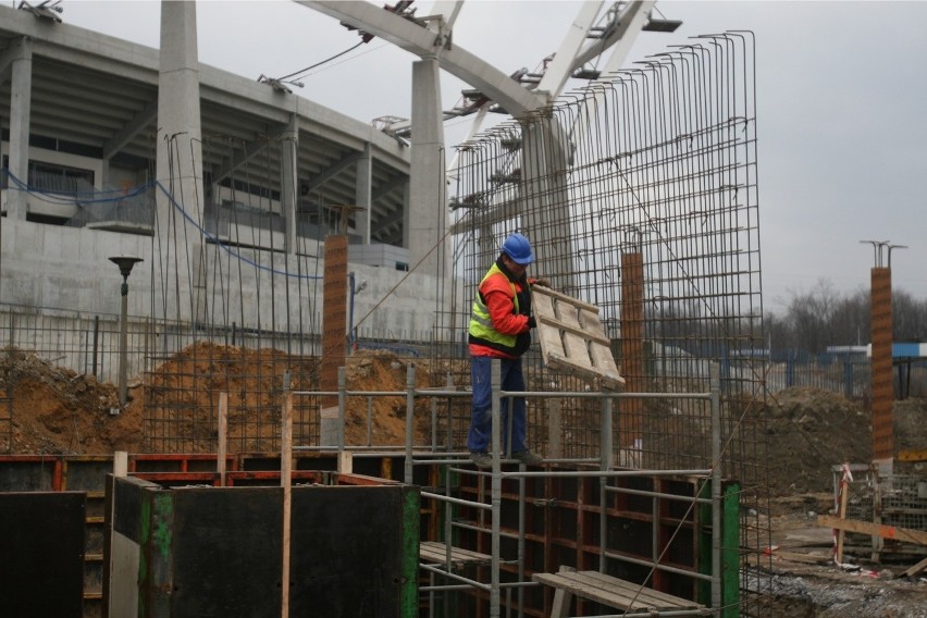 Stadion Śląski w budowie