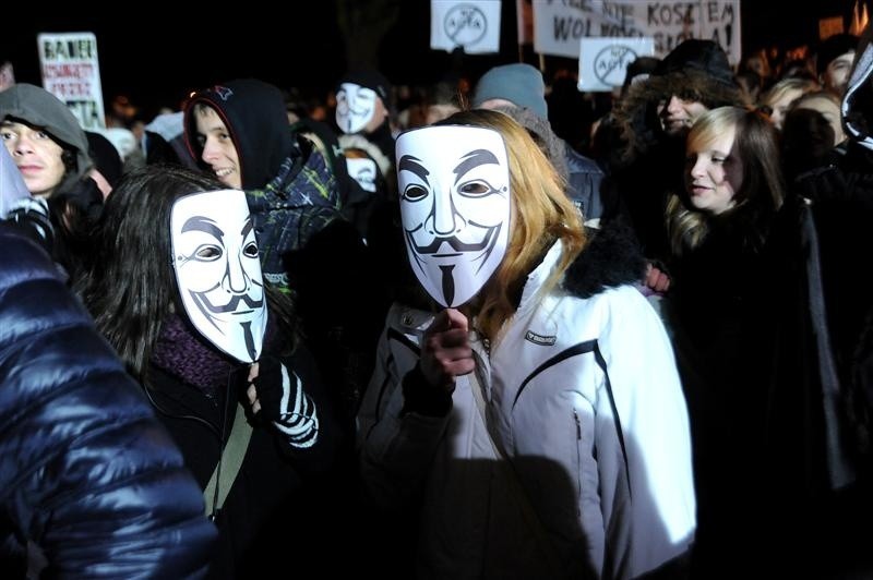 Protest przeciwko ACTA w Szczecinie