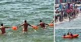 Błyskawicznie utworzono łańcuch życia! Akcja ratownicza na plaży w Międzyzdrojach [ZDJĘCIA]