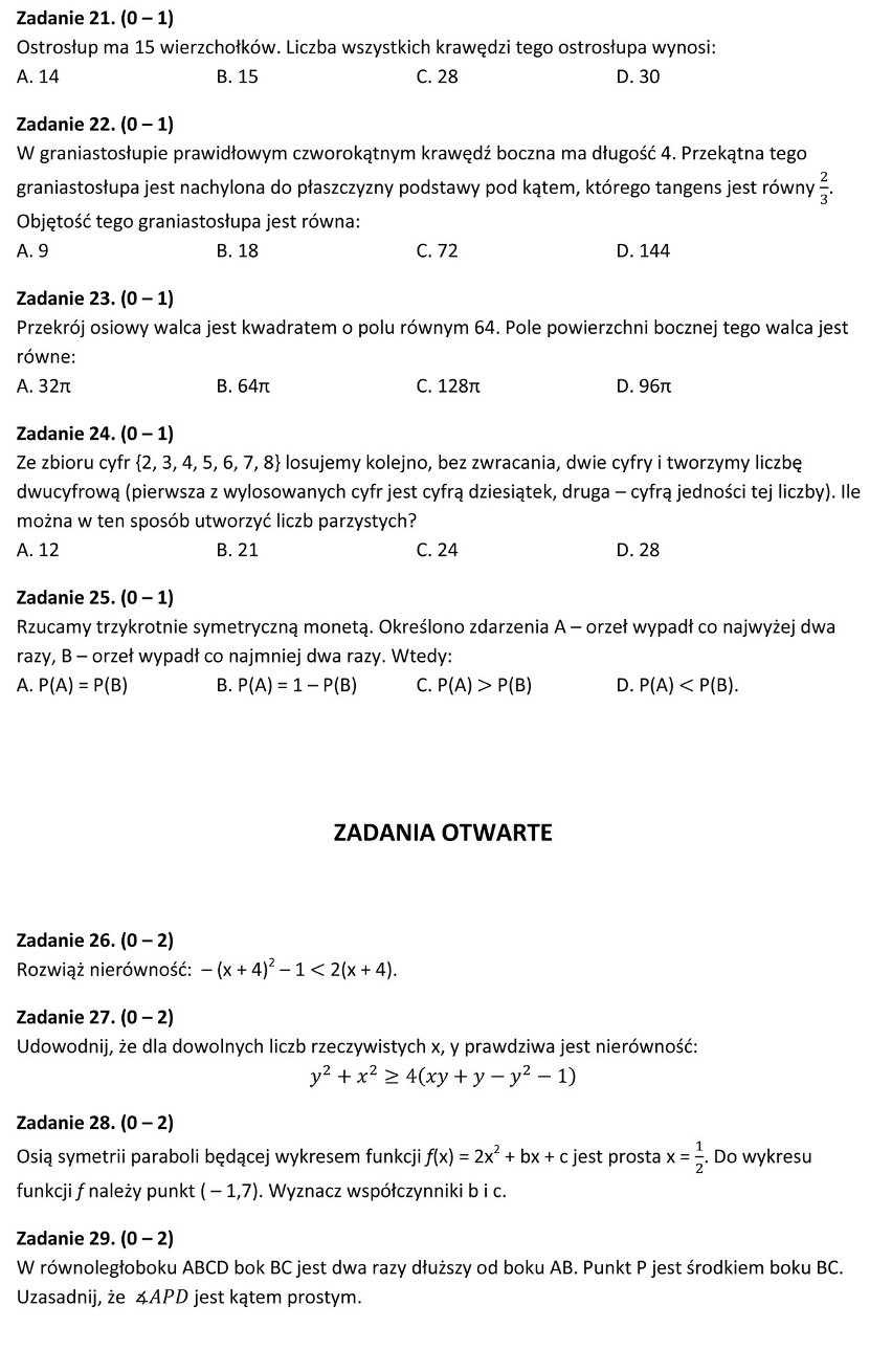 Matura próbna 2020 z matematyki. Rozwiąż zadania, sprawdź swoją wiedzę. Zdaj maturę z Nowinami