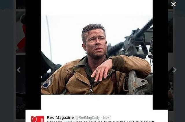 Brad Pitt w filmie "Furia" (fot. screen z Twitter.com)