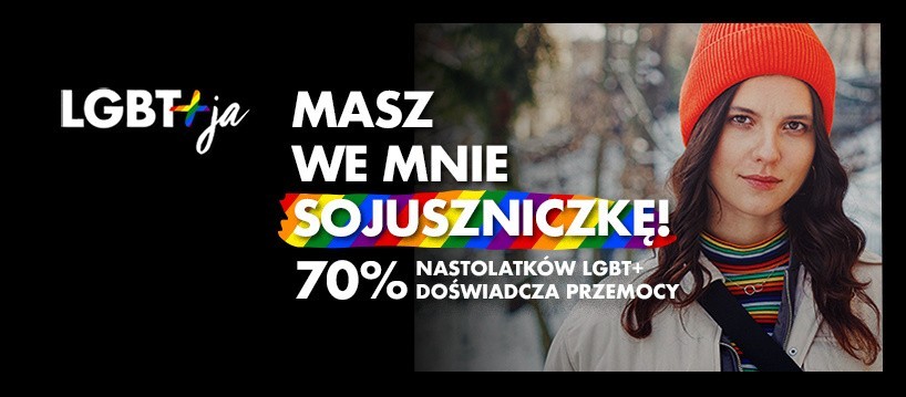 Materiały promujące kampanię „LGBT+ja”