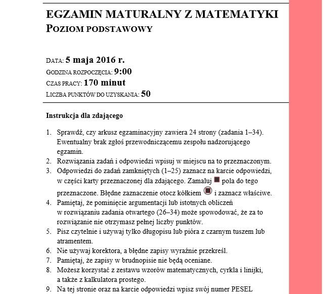 Matura 05.05.2016 MATEMATYKA! Co było? (PYTANIA, ZADANIA, ARKUSZE,  ODPOWIEDZI) | Gazeta Wrocławska