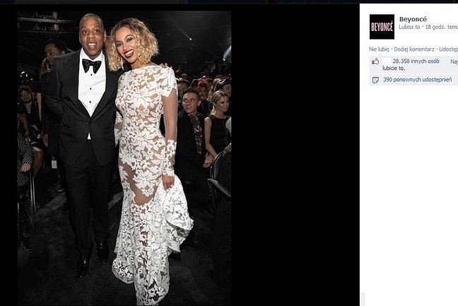 Jay-Z i Beyonce na Grammy 2014 (fot. screen z Facebook.com)