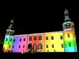 Pokaz światła na pałacu biskupów krakowskich w Kielcach