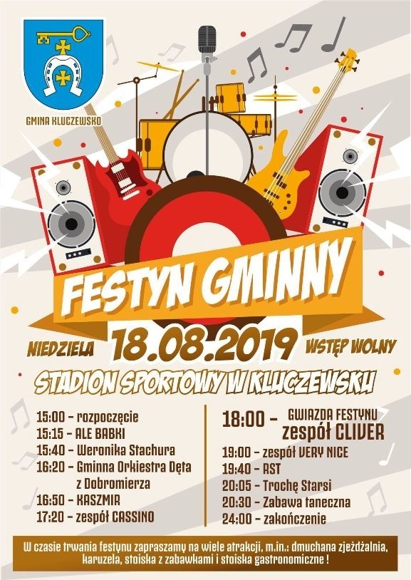 Festyn Gminny w Kluczewsku w niedzielę, 18 sierpnia. Gwiazdą będzie zespół Cliver