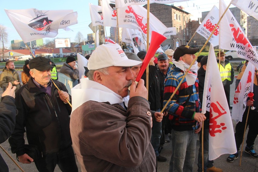 Protest pracowników Huty Bankowej w Dąbrowie Górniczej