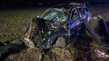 Wypadek na trasie Wronki - Sieraków. Auto wypadło z drogi i uderzyło w drzewo [ZDJĘCIA]