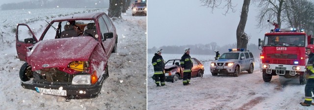 Wypadek koło Świerzna.