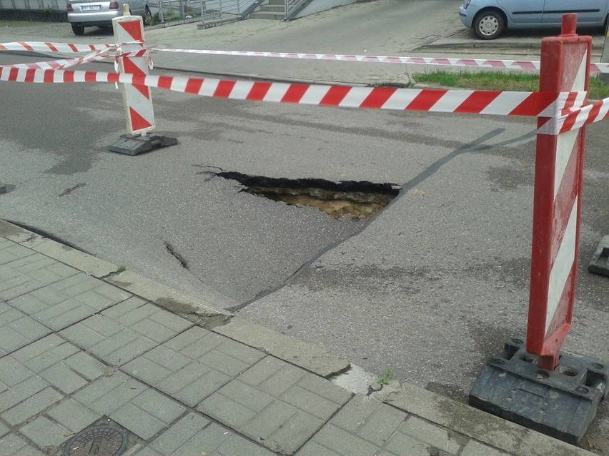 Ulica Brukowa zapadła się