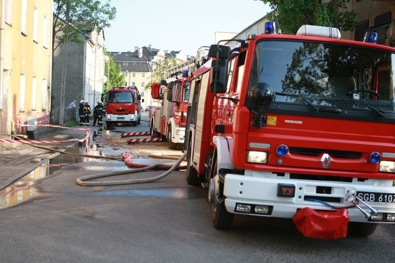 Pozar na Ogrodowej w Slupsku