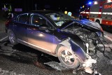 Wypadek w Woli Mystkowskiej na drodze wojewódzkiej nr 618. 27.02.2022. Zdjęcia
