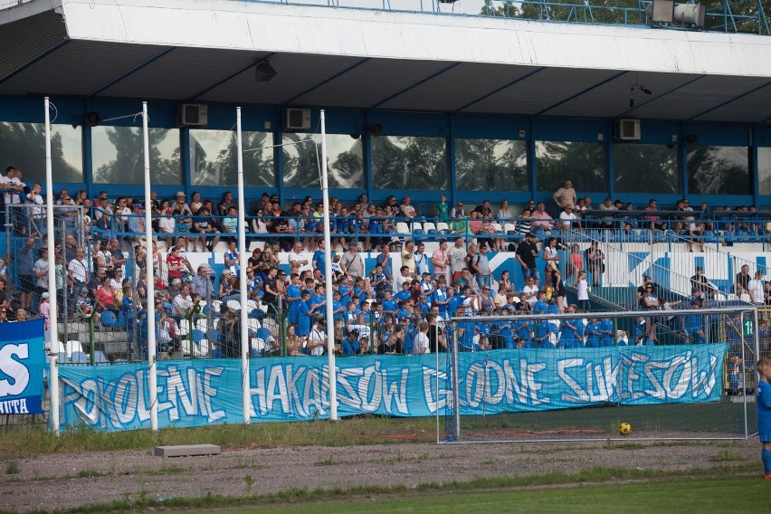 Kibice na meczu Hutnik Kraków - Pcimianka