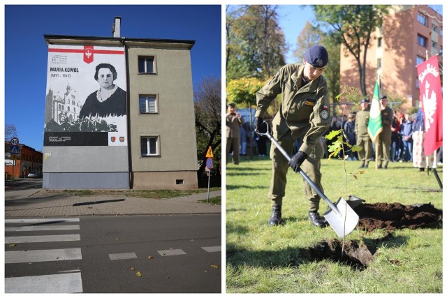 Odsłonięcie muralu Marii Kowol oraz zasadzenie dębu papieskiego w Świętochłowicach- Muzeum Powstań Śląskich na pamiątkę 100. rocznicy powrotu części Górnego Śląska do Polski.