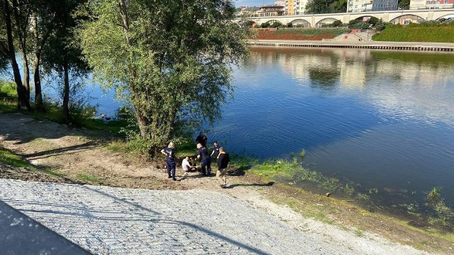 Akcja służb w centrum Gorzowa. Młody mężczyzna skoczył z bulwaru do Warty.