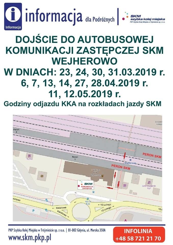 W weekend (6-7.04.2019)przez prace na torach utrudnienia w...