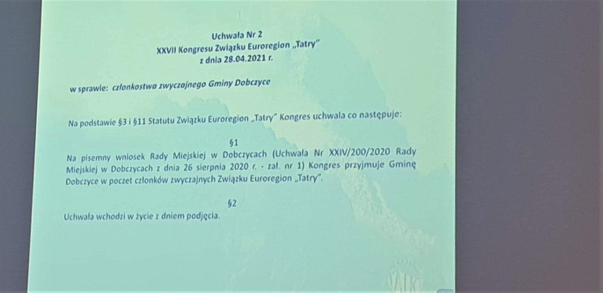Powiat myślenicki. Dobczyce dołączyły do związku Euroregion "Tatry". Kto jeszcze do niego należy?