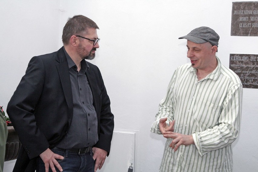 Artyści Marcin Berdyszak i Czesław Kałużny( z prawej)