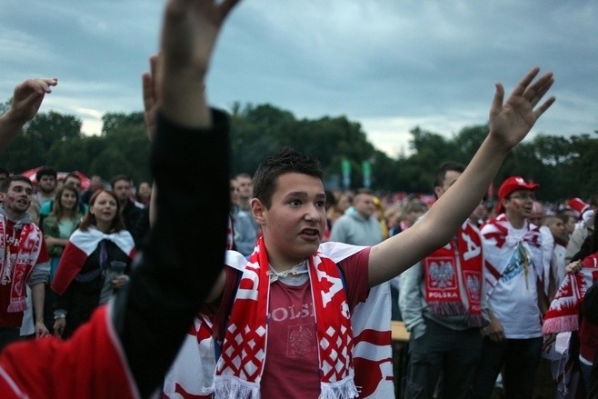 Strefa Kibica w Krakowie podczas meczu Polska - Rosja