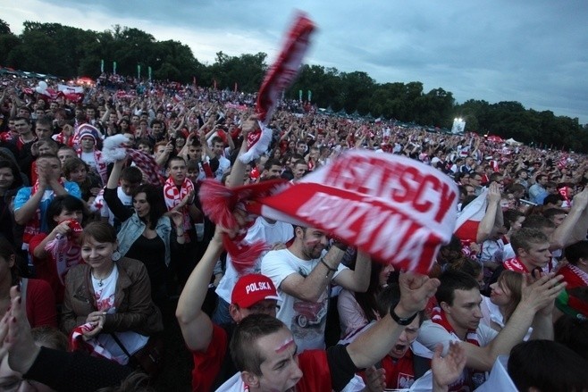 Strefa Kibica w Krakowie podczas meczu Polska - Rosja