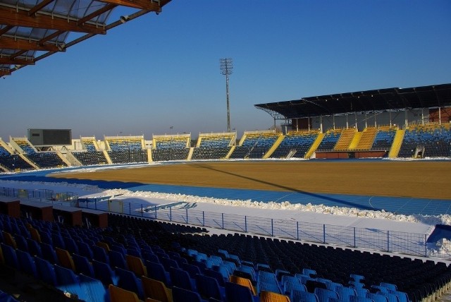 Stadion Zawiszy Bydgoszcz przed inauguracją rundy wiosennej drugiej ligi.