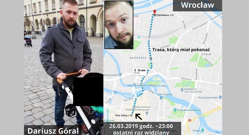 Kalisz: Dariusz Góral zaginął pod koniec marca we Wrocławiu i od tego czasu nie dał znaku życia