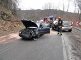 Wypadek w Żegiestowie. Jedna osoba ranna [ZDJĘCIA]