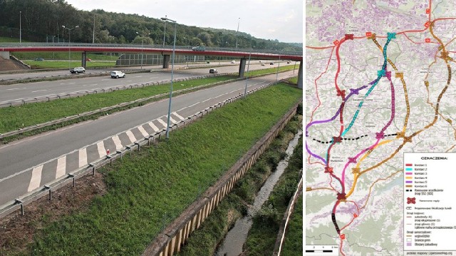 GDDKiA przygotowała 6 proponowanych korytarzy dla przebiegu nowej drogi ekspresowej S7 z Krakowa do Myślenic.